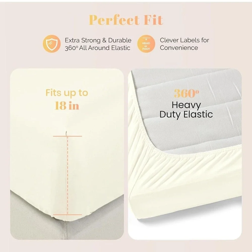 Ashton Sheets King Sheet Set 100% Egyptian Cotton Beige Sateen Cooling Soft